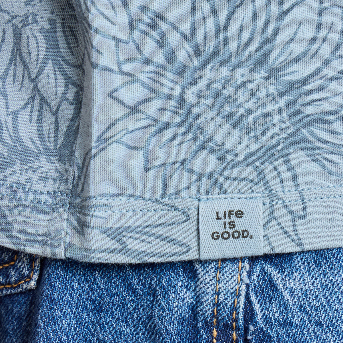 Women's Sunflower Sketch Pattern Crusher-LITE Easy Vee