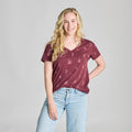 Women's Delicate Wildflower Pattern Crusher-LITE Easy Vee