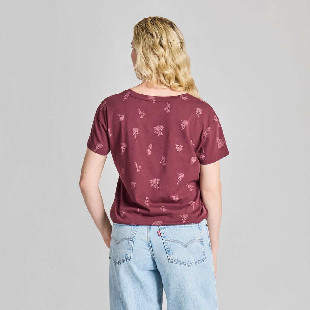 Women's Delicate Wildflower Pattern Crusher-LITE Easy Vee