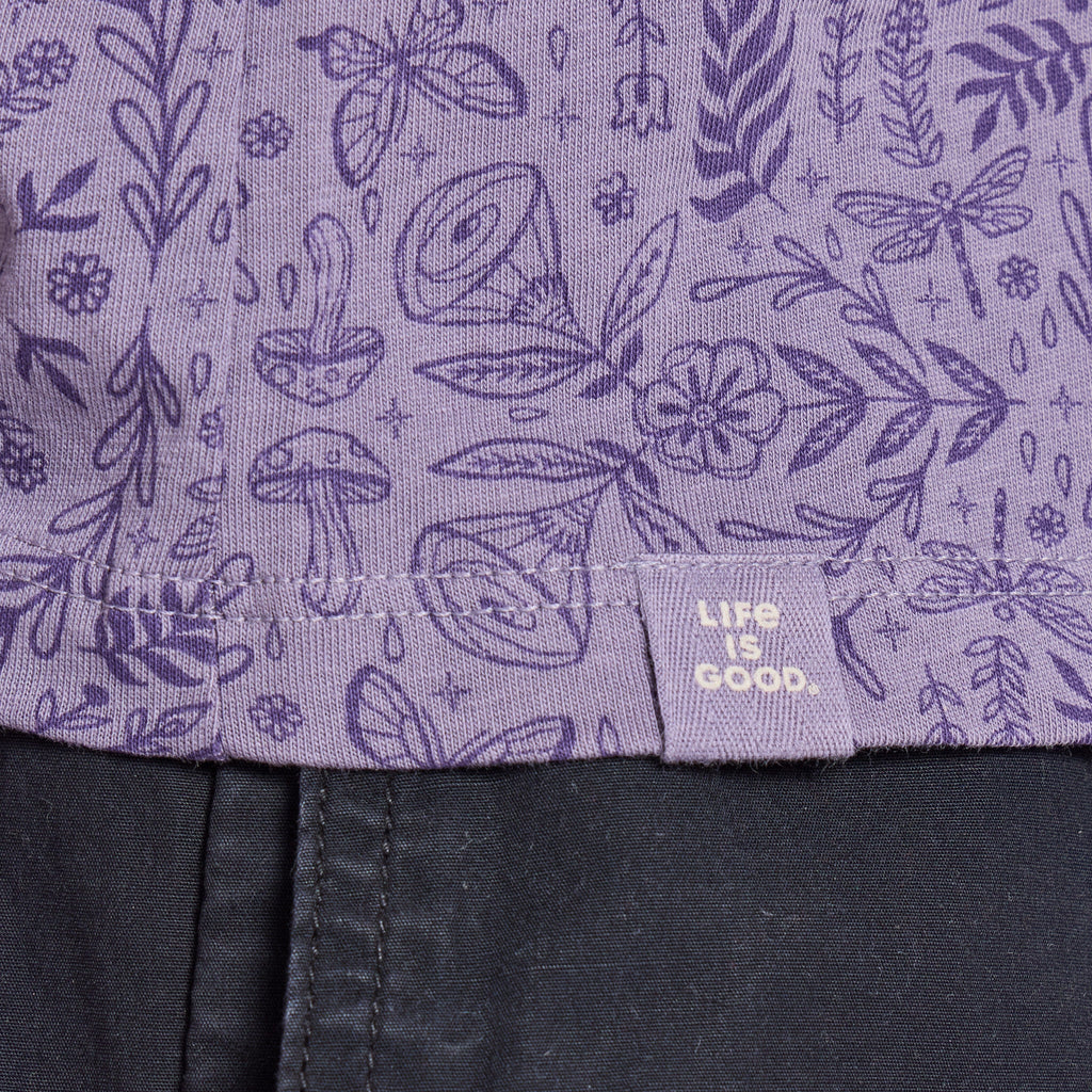 Women's Garden Doodle Pattern Crusher-LITE Easy Vee