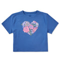 Kids Retro Flower Heart Short Sleeve Crusher Boxy Tee product image 1