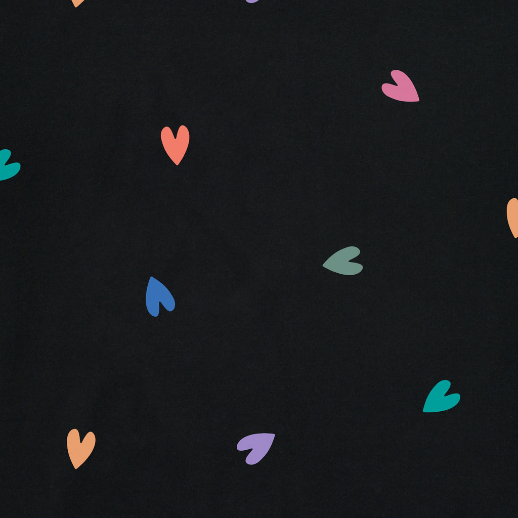 Toddler Tossed Heart Pattern Long Sleeve Crusher Dress