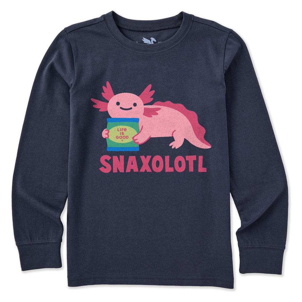 Kids Snaxolotl Snack Bag Long Sleeve Crusher Tee