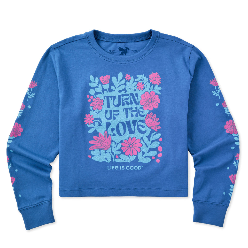 Kids Turn up the Love Flowers Long Sleeve Crusher Boxy Tee product image 4