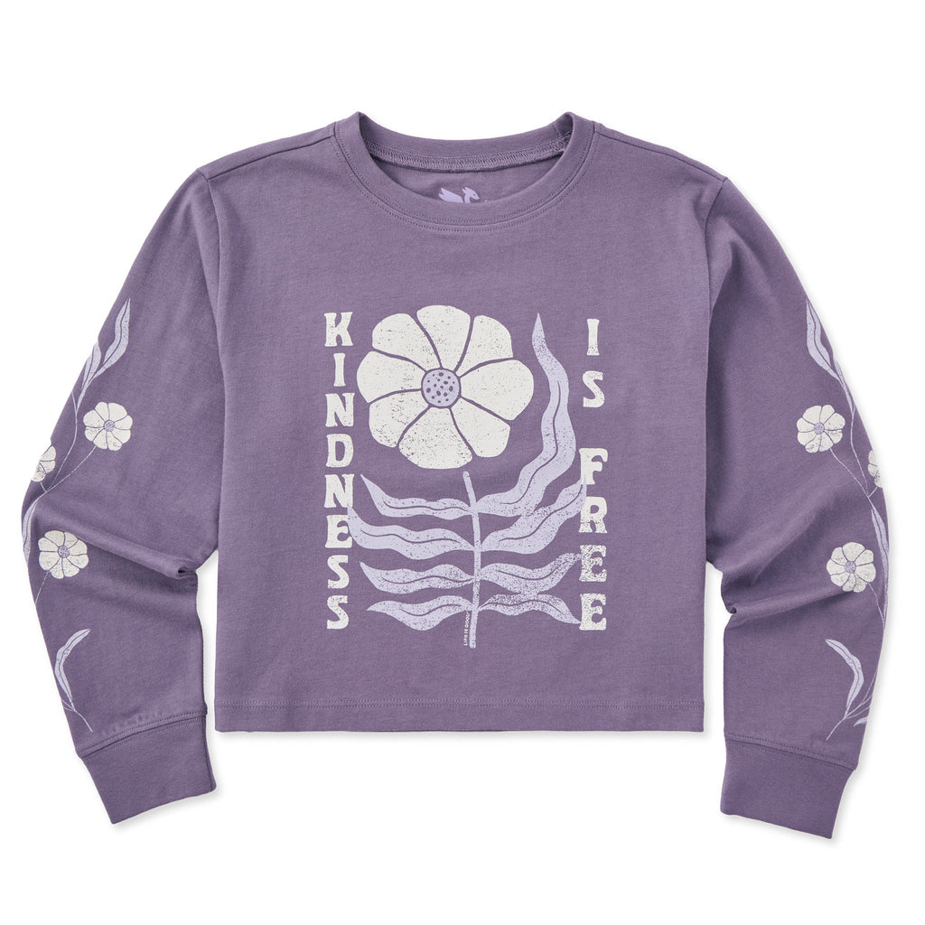 Kids Kindness is Free Woodblock Flower Long Sleeve Crusher product image 1