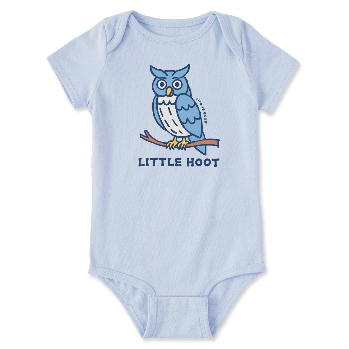 Infant Little Hoot Owl Short Sleeve Crusher Baby Bodysuit