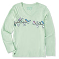 Women's Happy Birds on Branches Long Sleeve Crusher Vee product image 1