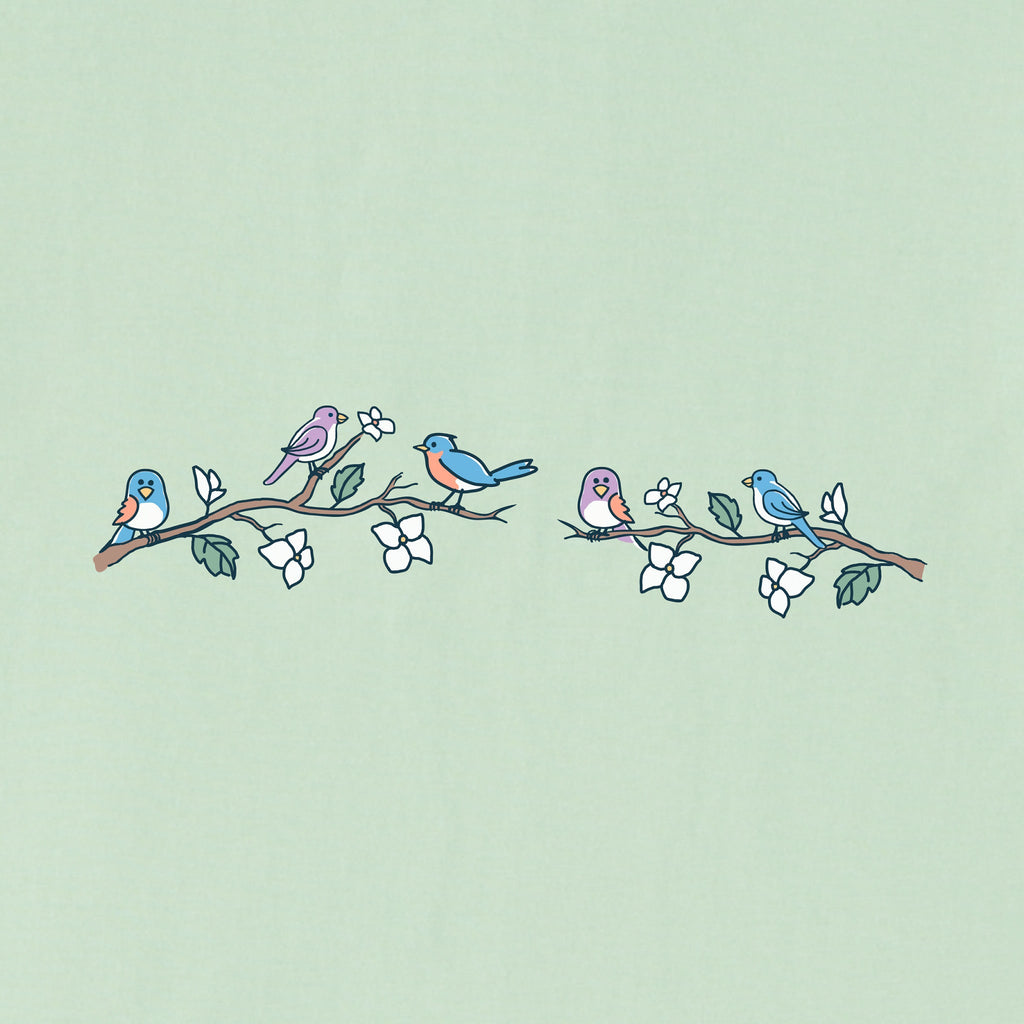 Women's Happy Birds on Branches Long Sleeve Crusher Vee product image 2