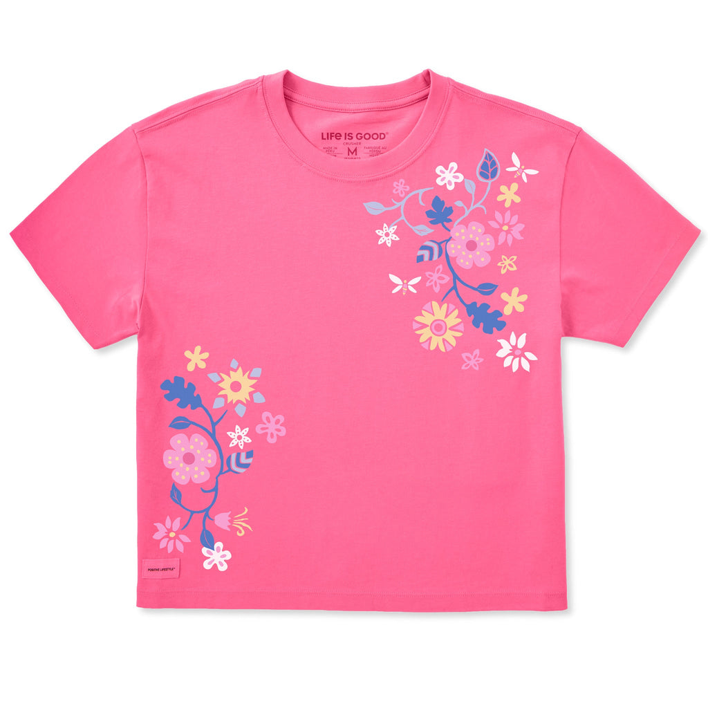 Women's Floral Vines Short Sleeve Crusher Boxy Tee product image 1