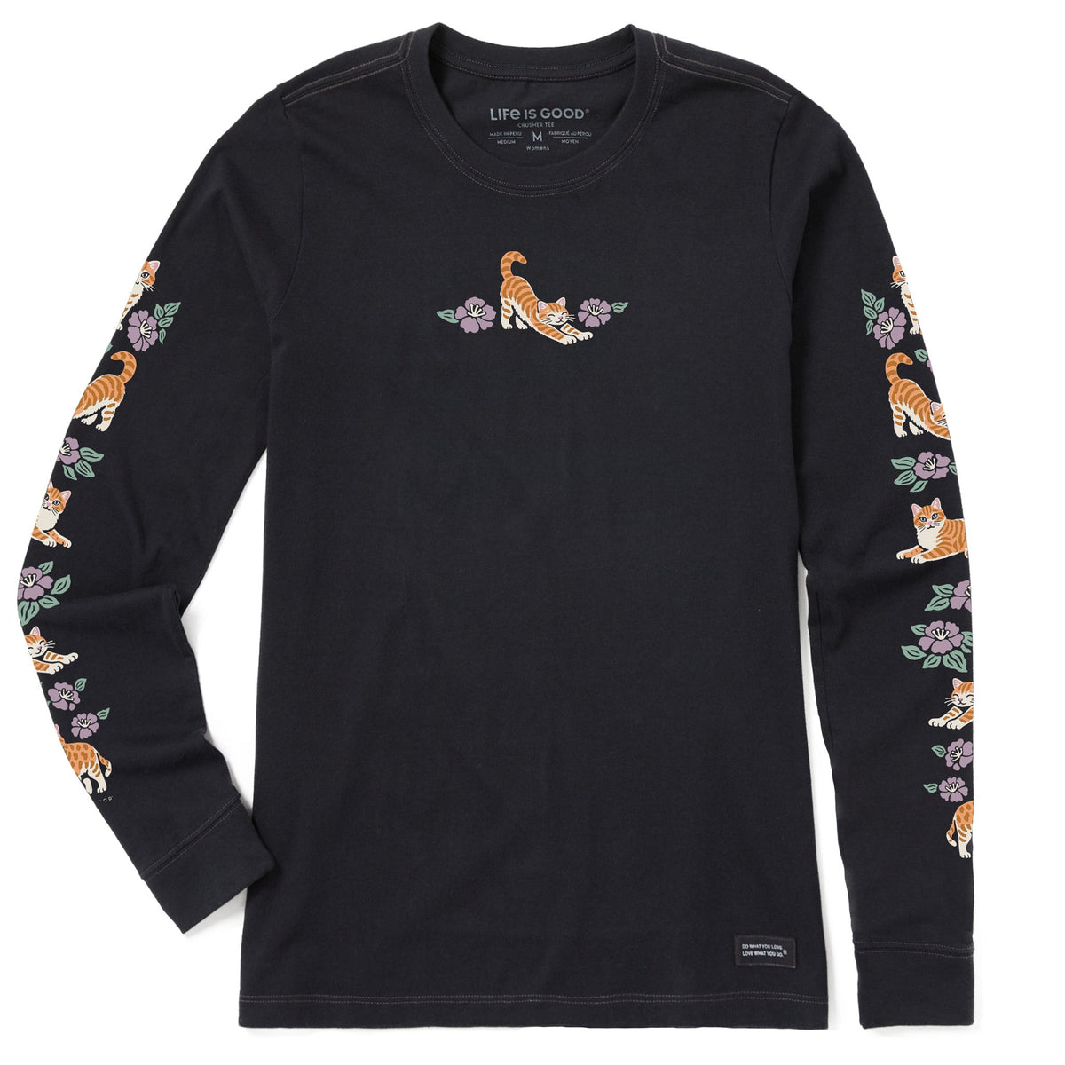 Women's Kitties in Flowers Long Sleeve Crusher Tee product image 1