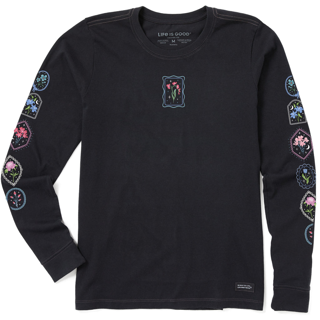 Women's Detailed Floral Frames Long Sleeve Crusher Tee product image 1