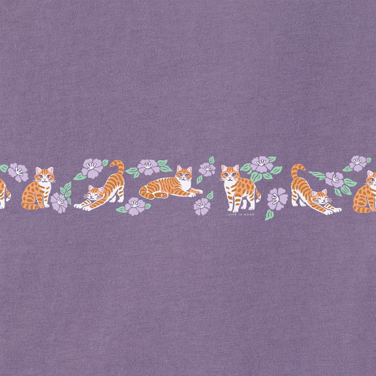 Women's Cats in Flowers Long Sleeve Crusher Tee product image 2