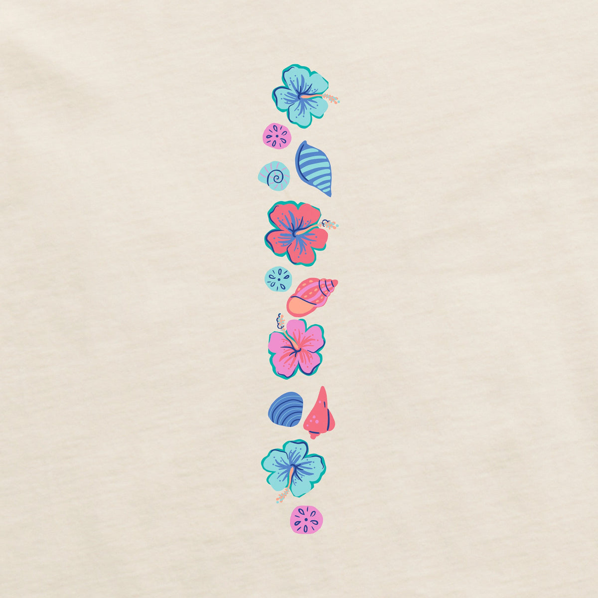Women's Hibiscus Shells Long Sleeve Crusher Boxy Tee product image 2