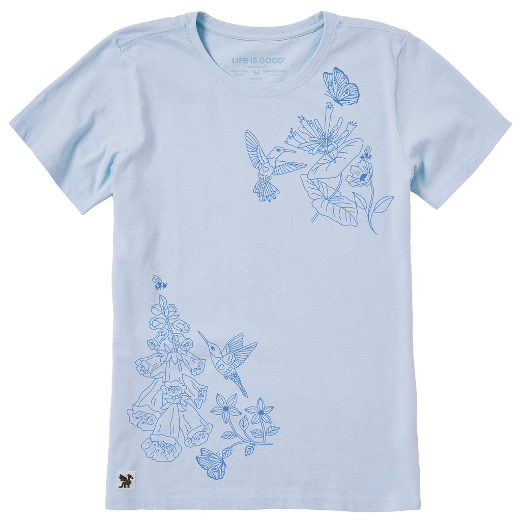 Women's Hummingbird Florals Short Sleeve Crusher Tee product image 1