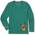 Women's Pumpkin Full of Sunflowers Long Sleeve Crusher Vee product image 1