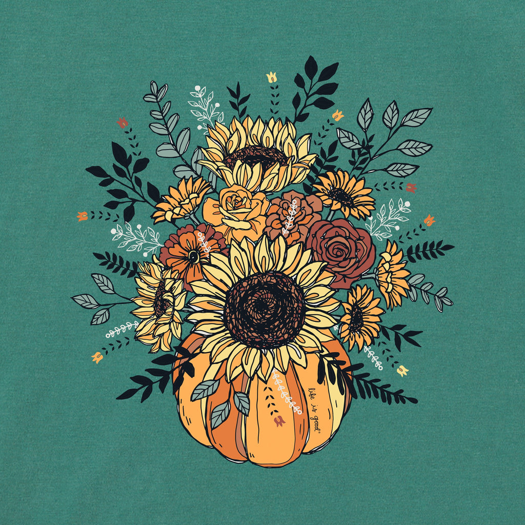 Women's Pumpkin Full of Sunflowers Long Sleeve Crusher Vee product image 2