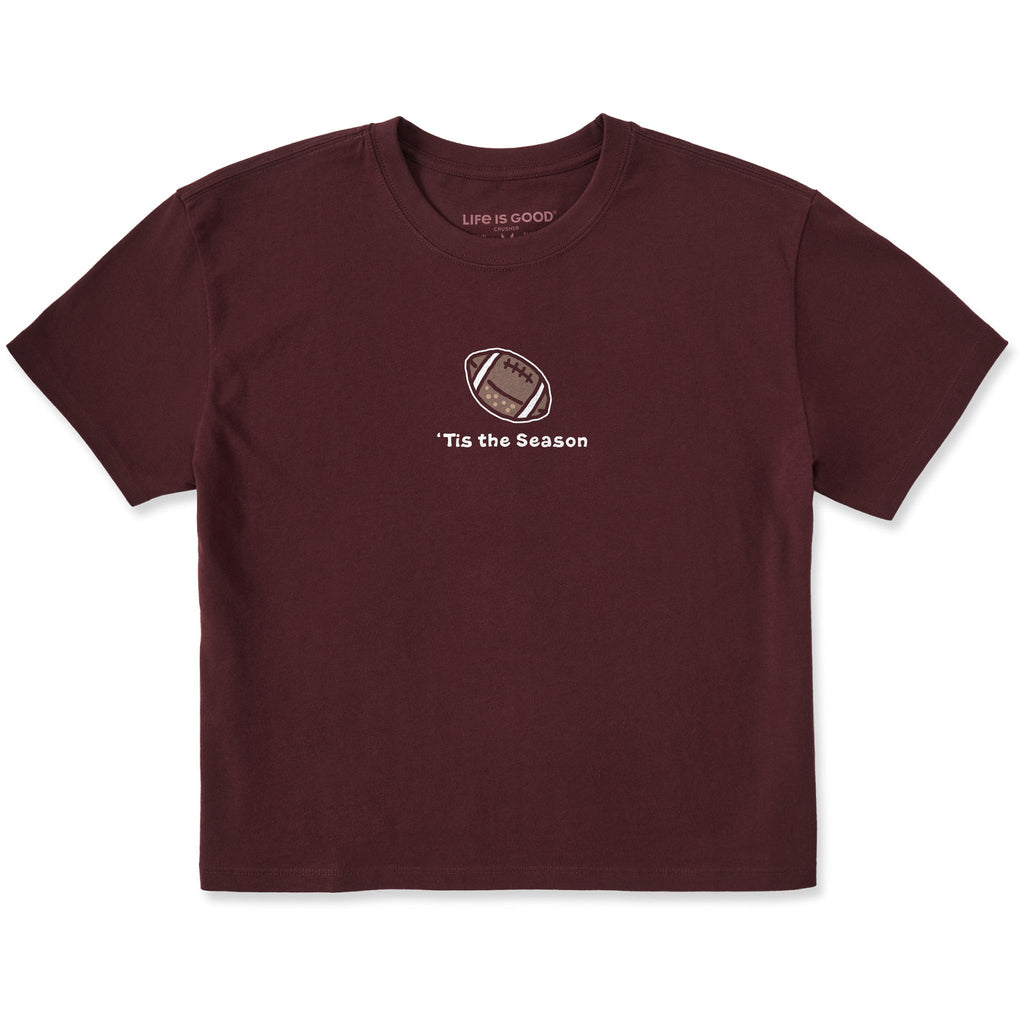 Women's Tis the Season Football Short Sleeve Crusher Boxy product image 1