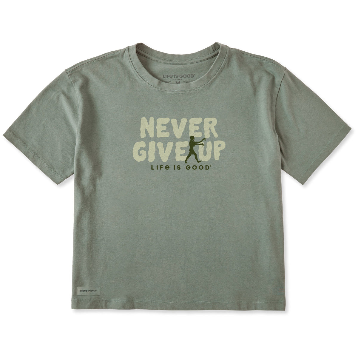 Women's Never Give Up Zombie Short Sleeve Crusher Boxy Tee product image 1