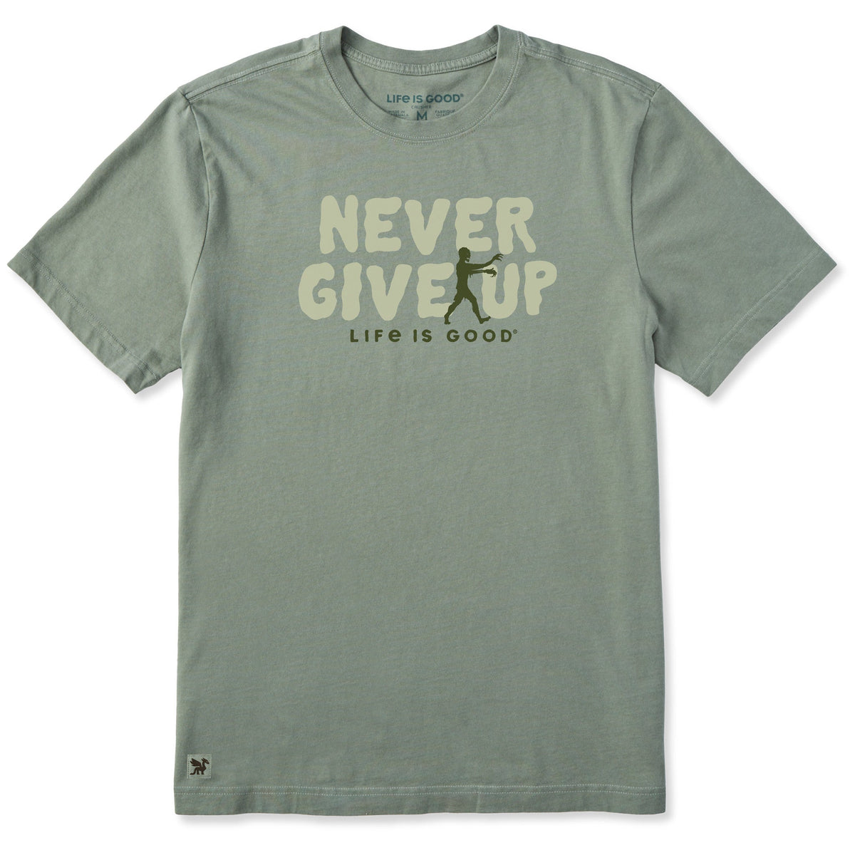 Men's Never Give Up Zombie Short Sleeve Crusher Tee product image 1