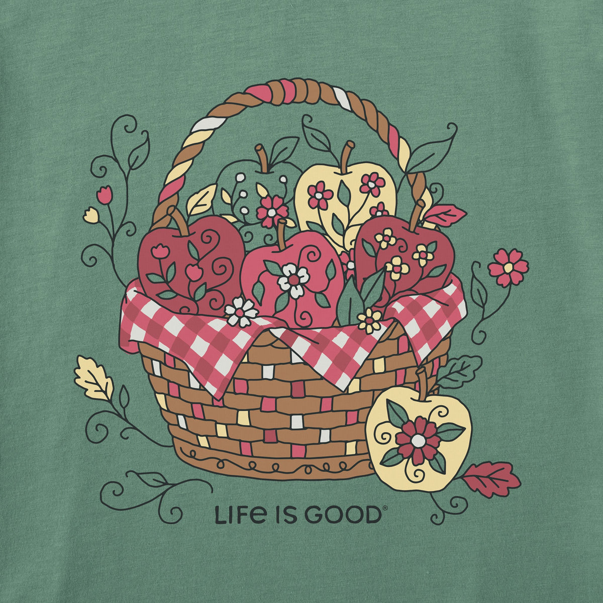 Women's Doodle Apple Basket Short Sleeve Crusher Tee product image 2