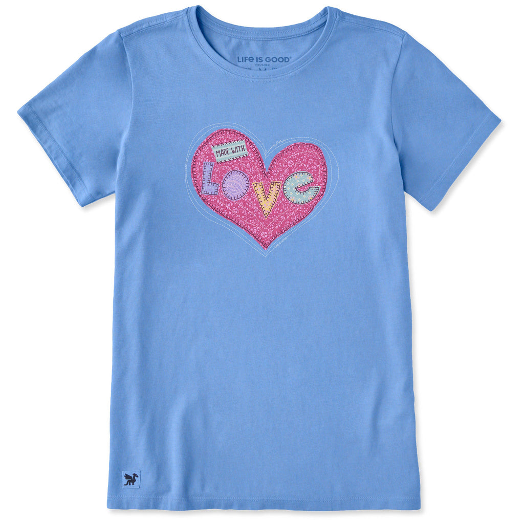 Women's Made With Love Quilt Heart Short Sleeve Crusher Tee product image 1