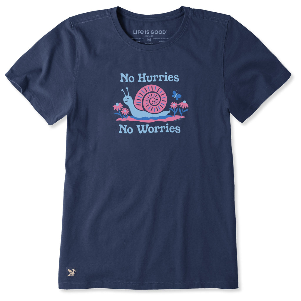 Women's No Hurries No Worries Snail Short Sleeve Crusher Tee product image 1