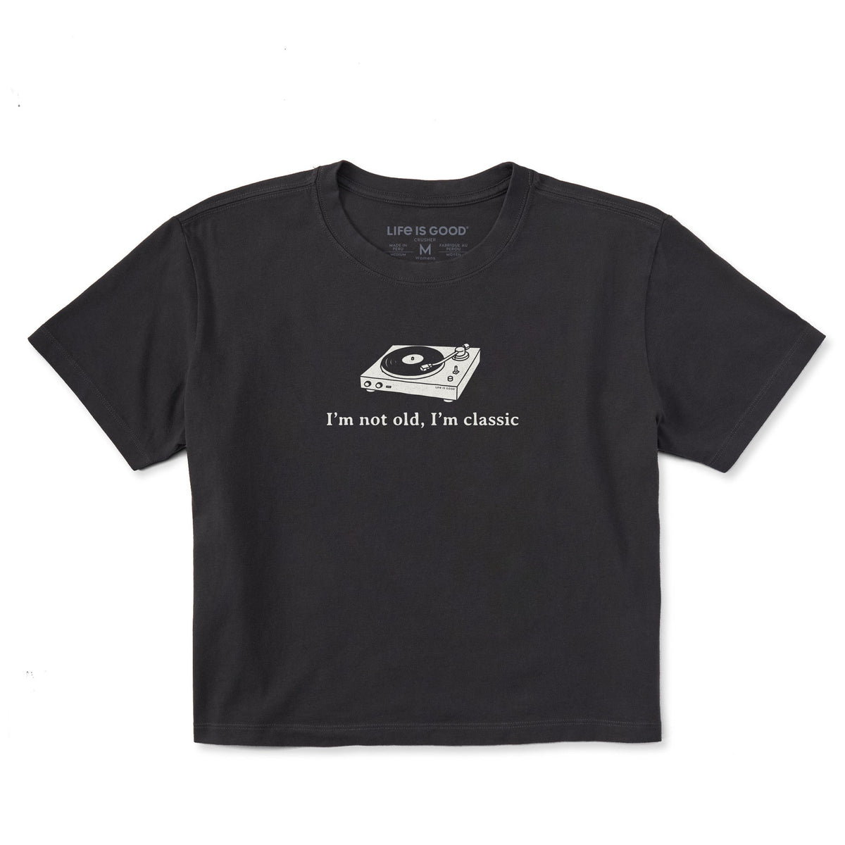 Women's I'm Not Old Turntable Short Sleeve Crusher Boxy Tee product image 1