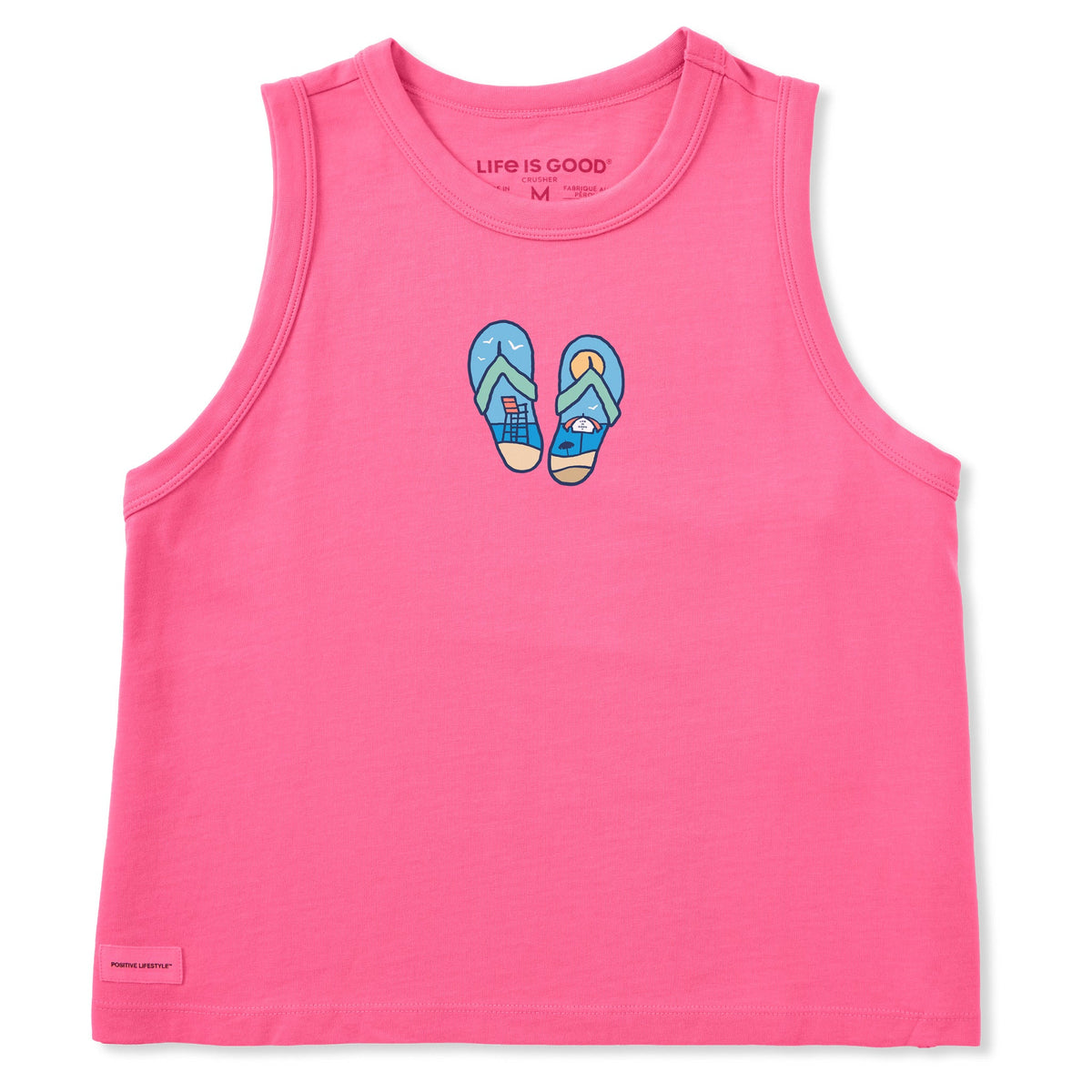 Women's Flip Flops Beach Scene Crusher Boxy Tank product image 1