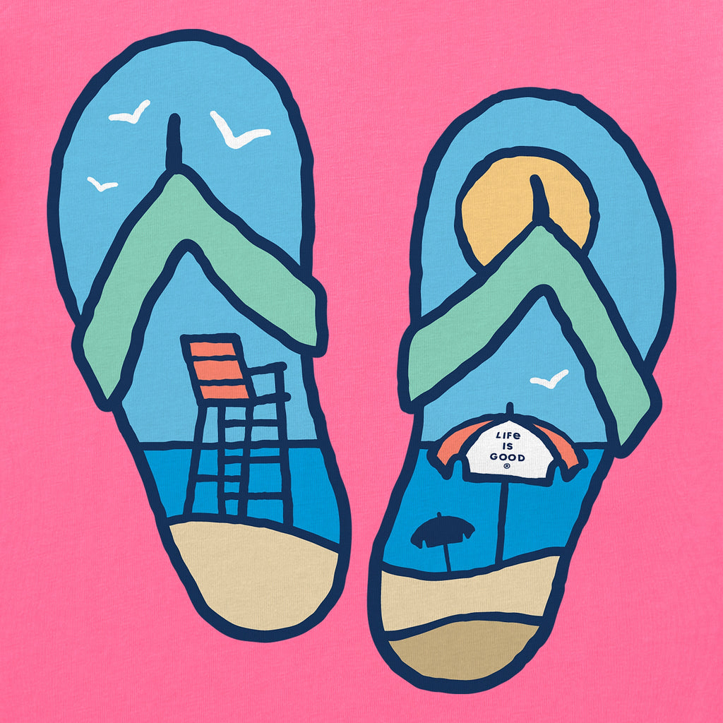 Women's Flip Flops Beach Scene Crusher Boxy Tank product image 2