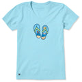 Women's Flip Flops Beach Scene Short Sleeve Crusher Vee product image 1