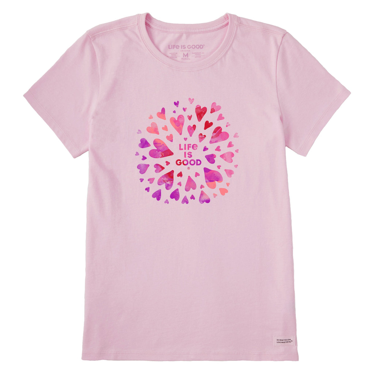 Women's Heart Watercolor Short Sleeve Crusher Tee product image 1