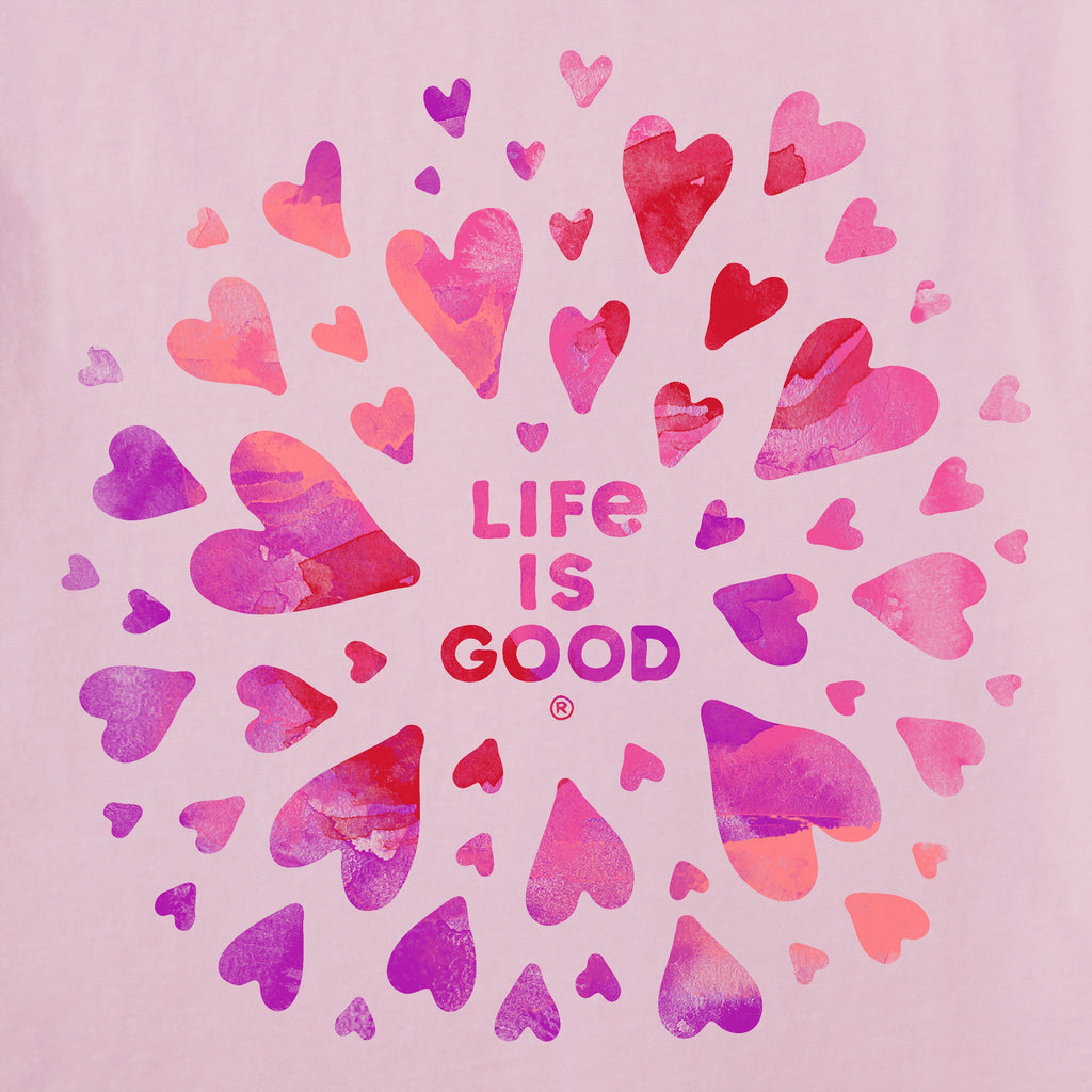 Women's Heart Watercolor Short Sleeve Crusher Tee product image 2