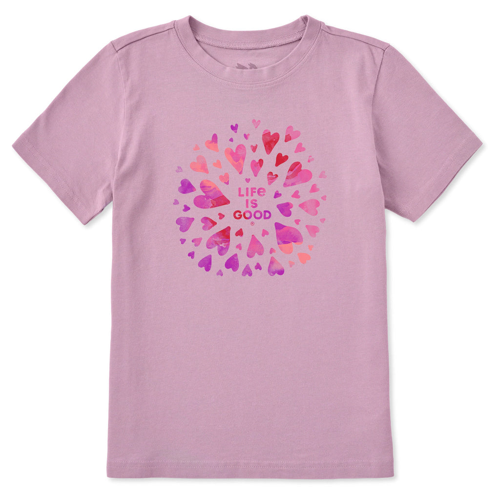 Kids Heart Watercolor Short Sleeve Crusher Tee product image 1