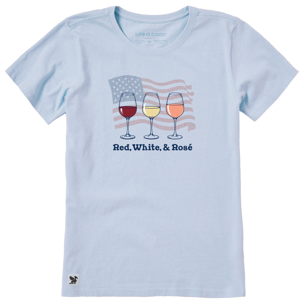 Women's Red White and Rose Short Sleeve Crusher Tee product image 1