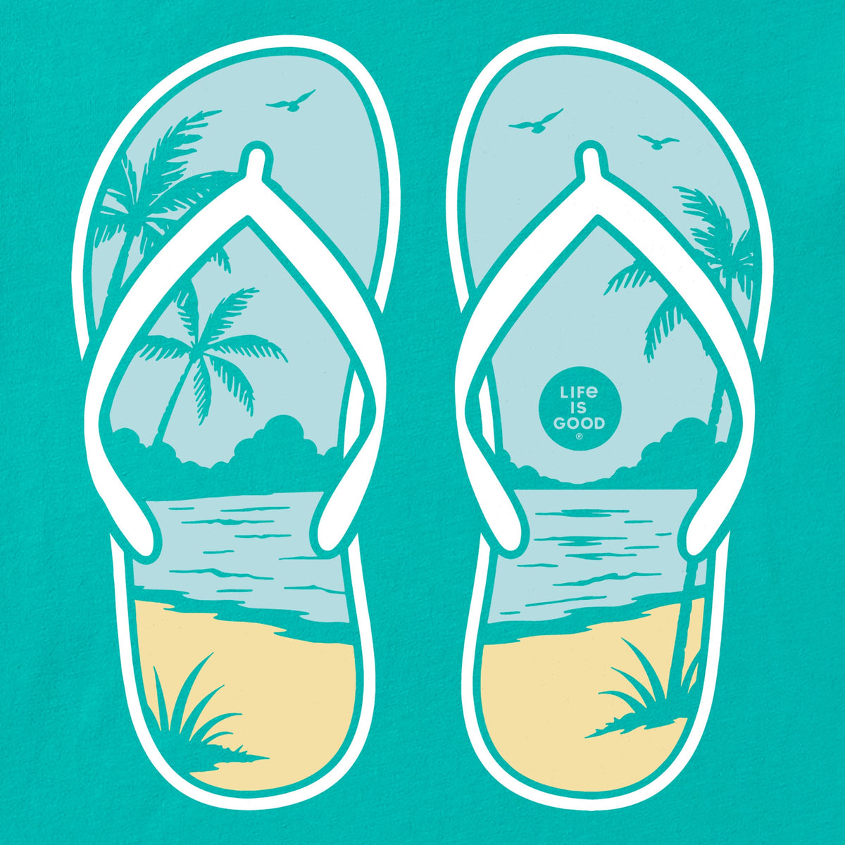 Women's Flip Flop Beach Short Sleeve Crusher Tee product image 2