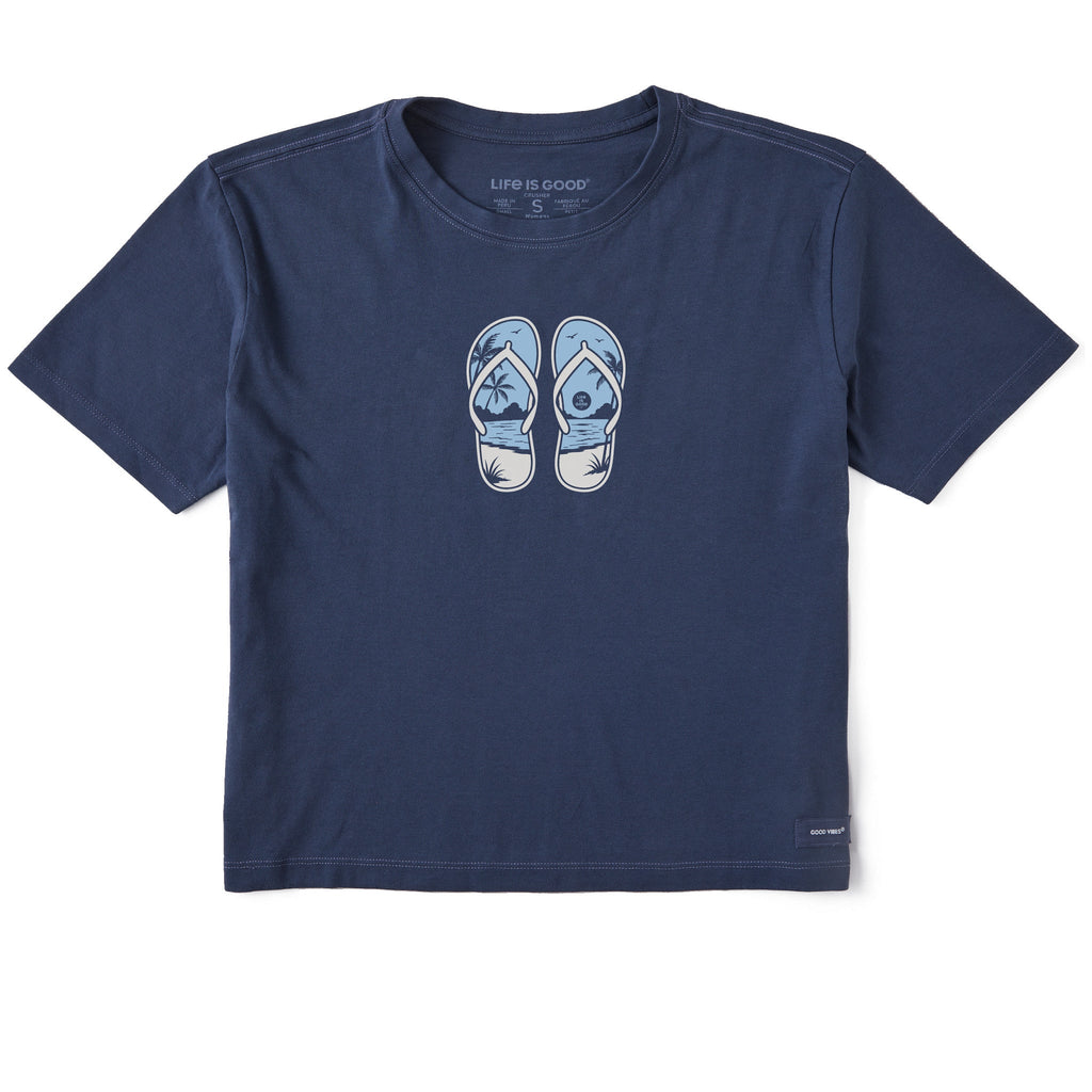 Women's Flip Flop Beach Short Sleeve Crusher Boxy Tee product image 1