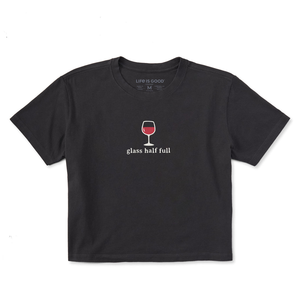 Women's Glass Half Full Short Sleeve Crusher Boxy Tee product image 1