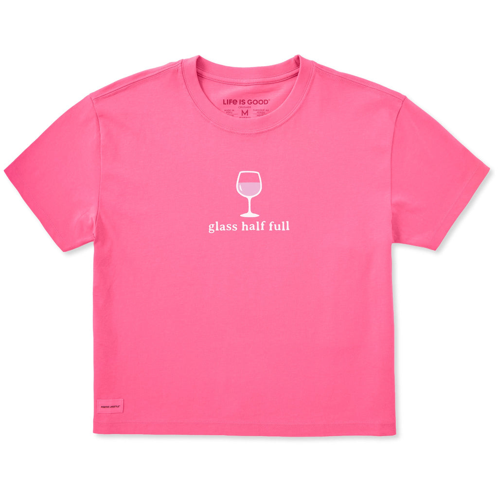 Women's Glass Half Full Short Sleeve Crusher Boxy Tee product image 3