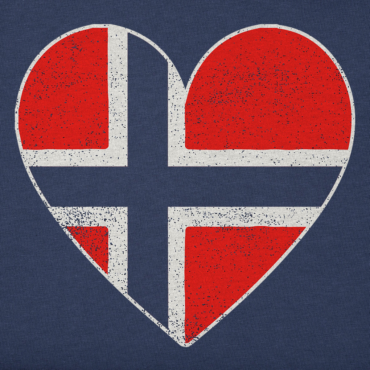 Women's Norway Flag Heart Short Sleeve Crusher Boxy Tee