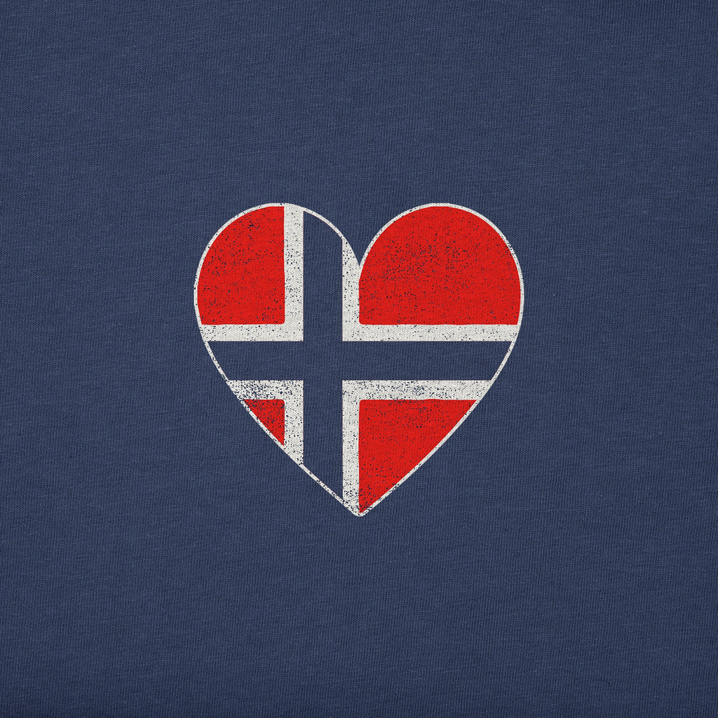Men's Norway Flag Heart Short Sleeve Crusher Tee
