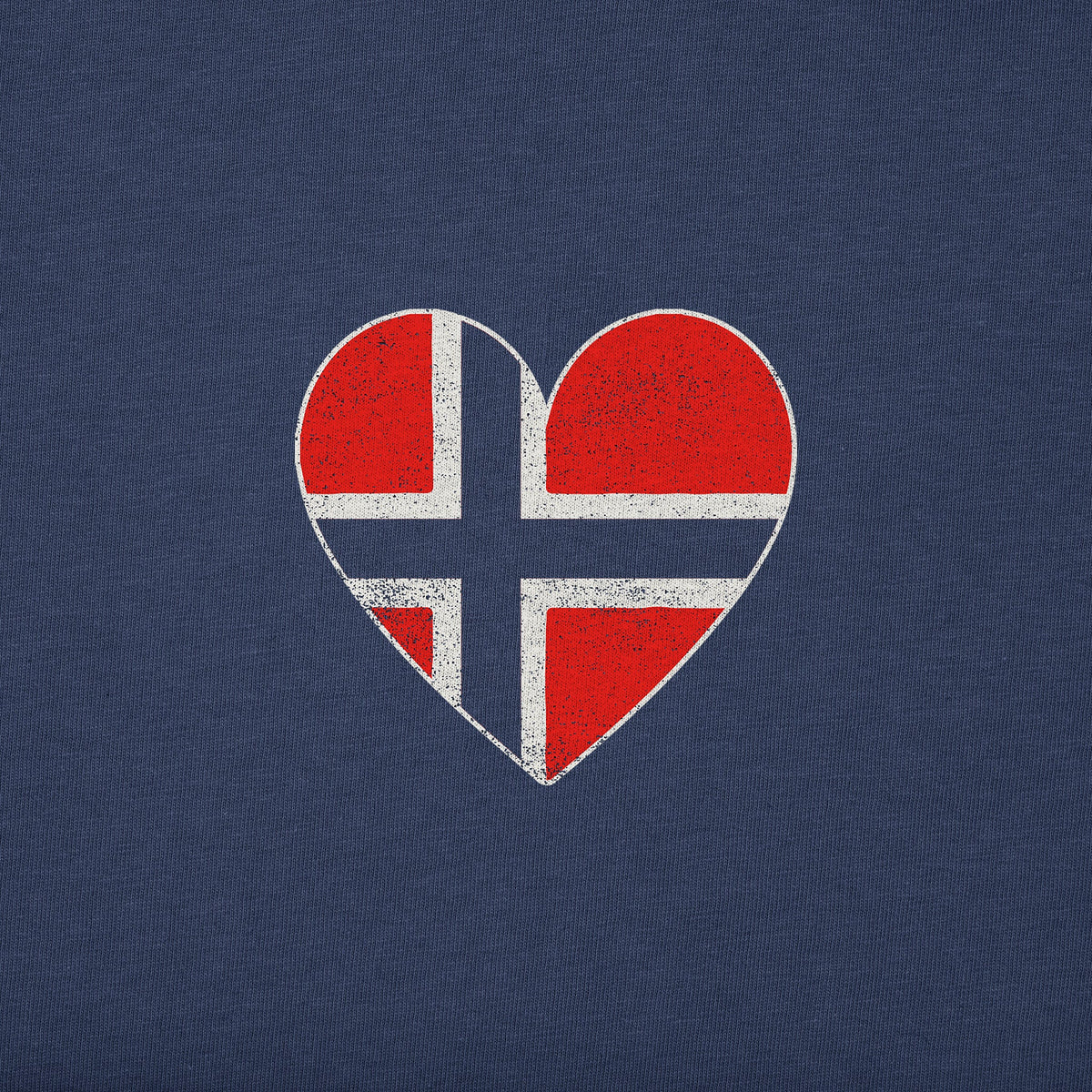 Men's Norway Flag Heart Short Sleeve Crusher Tee
