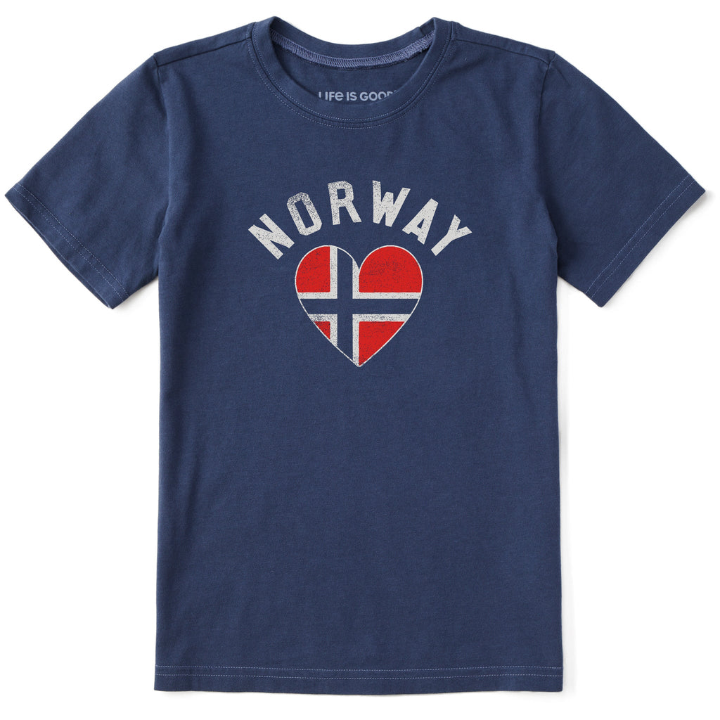 Kids Norway Heart Short Sleeve Crusher Tee