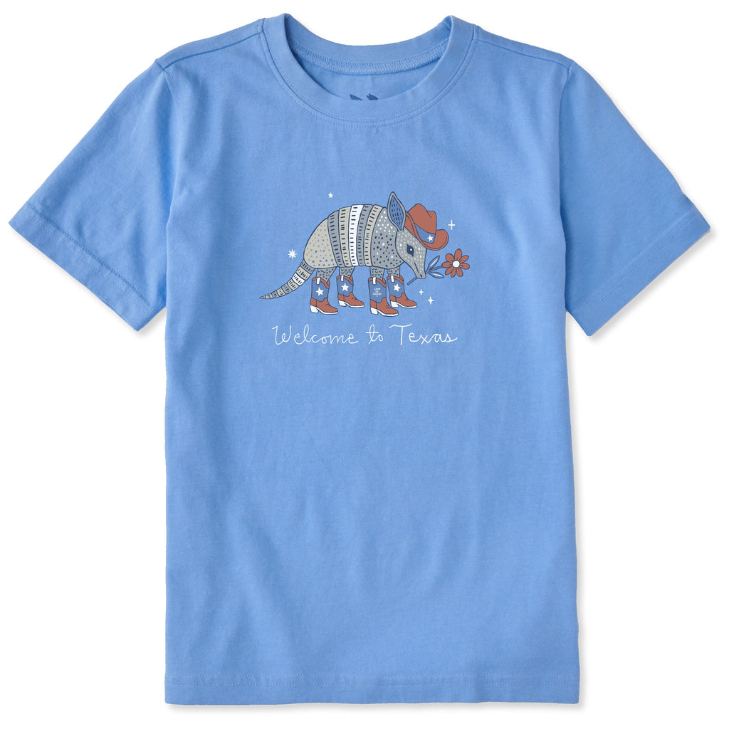 Kids Welcome to Texas Armadillo Short Sleeve Crusher Tee