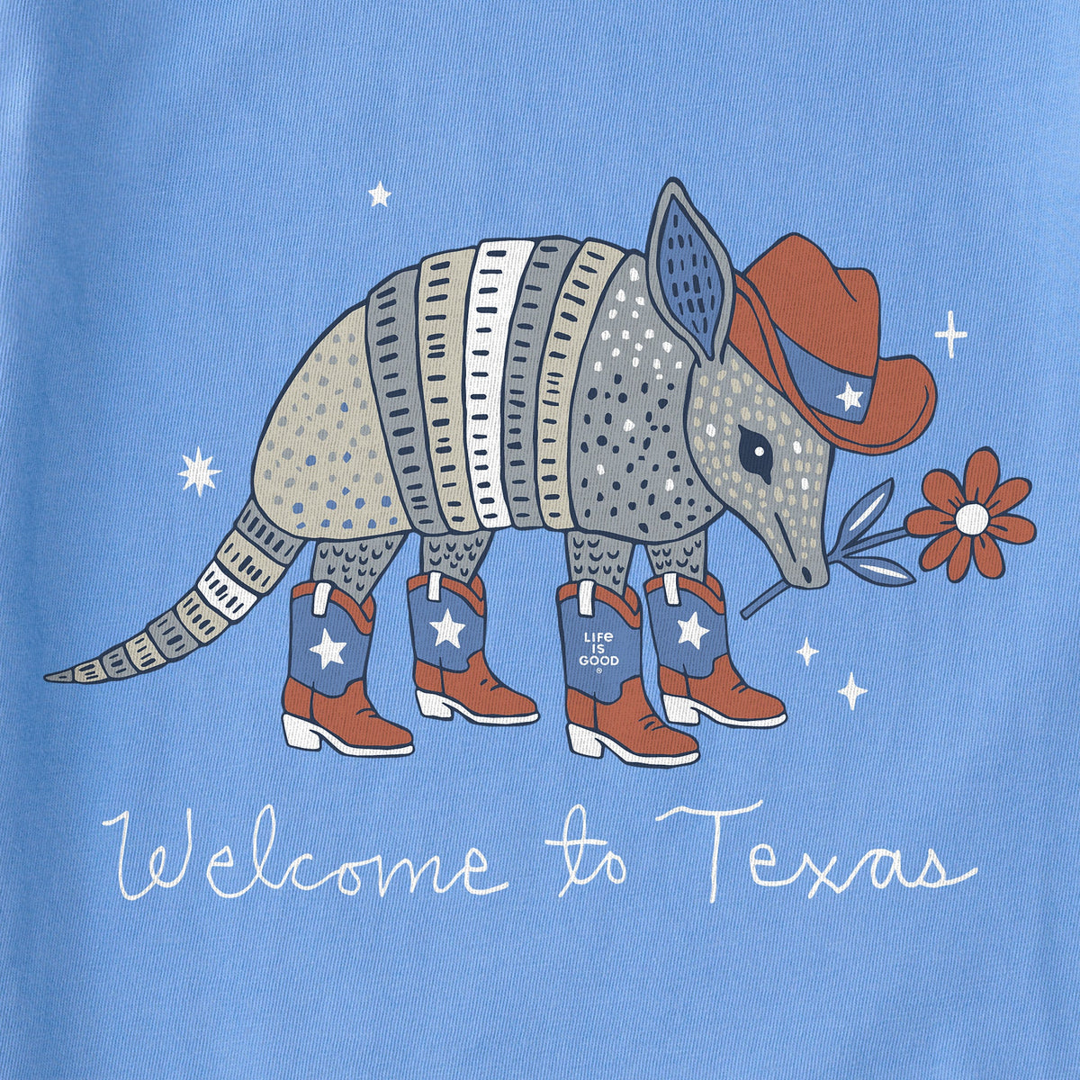 Kids Welcome to Texas Armadillo Short Sleeve Crusher Tee