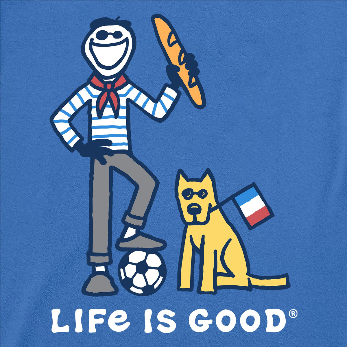 Kids Jake and Rocket France Short Sleeve Crusher Tee