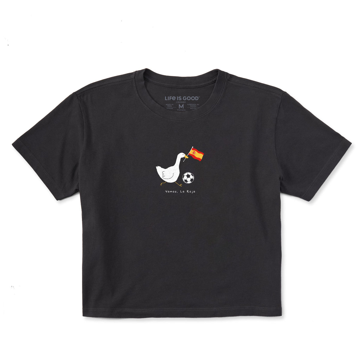 Women's Silly Goose Soccer Spain Short Sleeve Crusher Boxy Tee