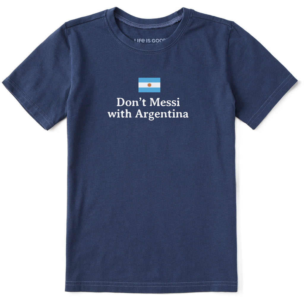 Kids Don't Messi With Argentina Short Sleeve Crusher Tee