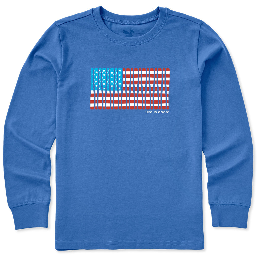 Kids Baseball Bats Flag Long Sleeve Crusher Tee product image 1