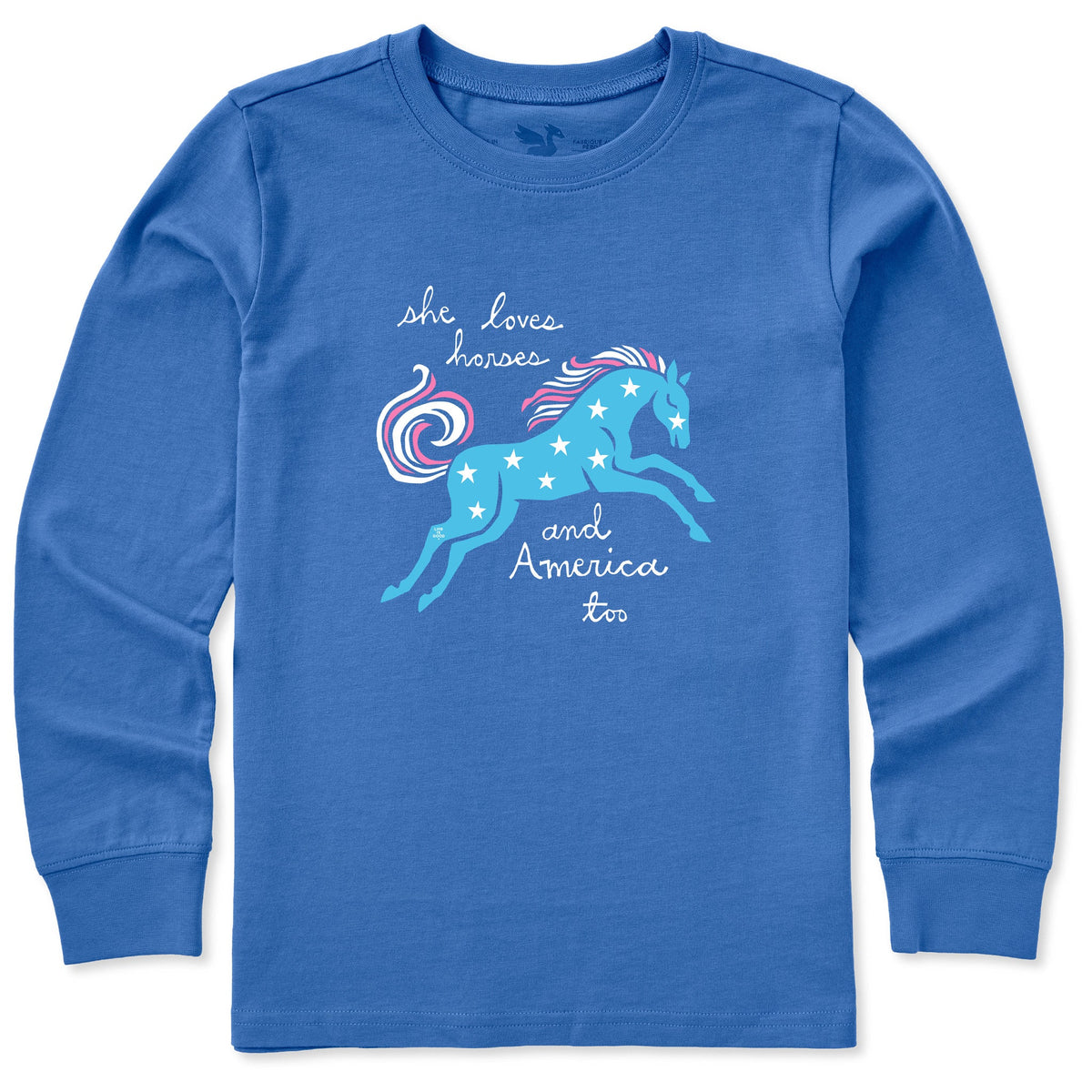 Kids She Loves Horses Long Sleeve Crusher Tee product image 1