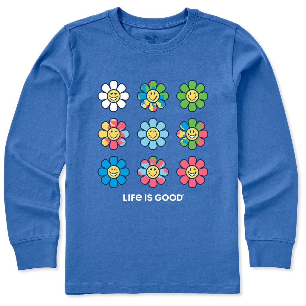 Kids Tie Dye Smile Daisies Long Sleeve Crusher Tee product image 1